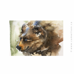 Wildlife Ink - Grizzly Bear Art Print