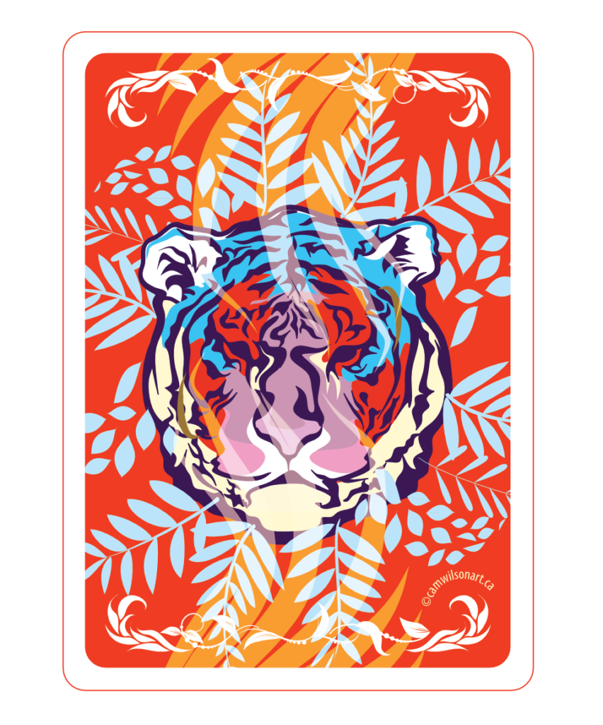 back of the wildlife playing cards