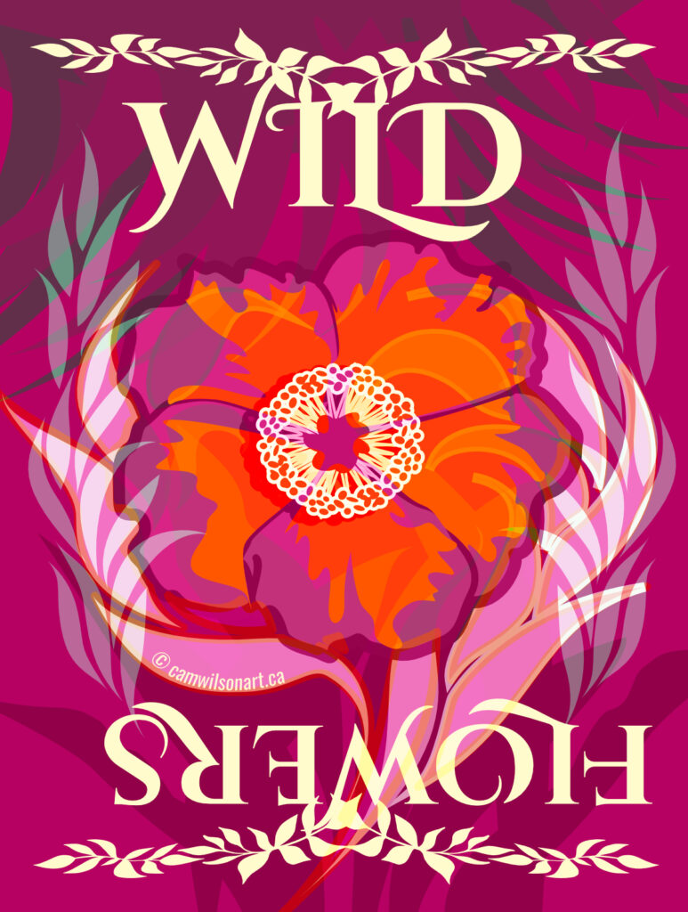 illustrated wildflowers playing cards cover