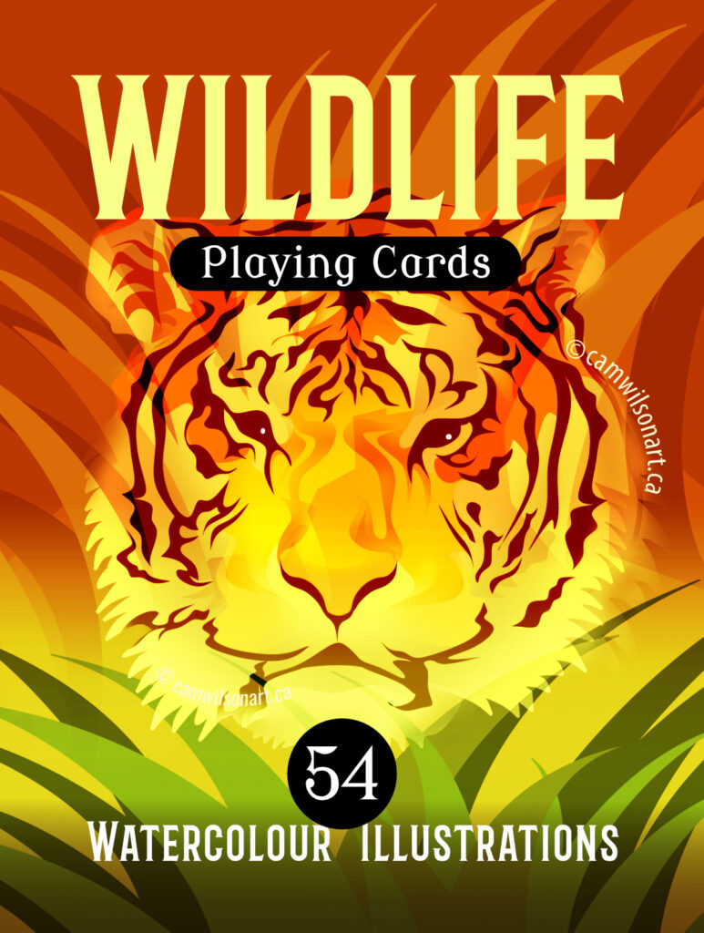 illustrated wildlife playing cards cover
