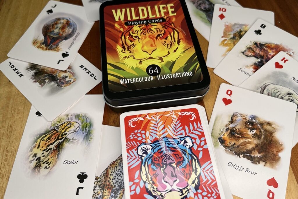 illustrated bird playing card set