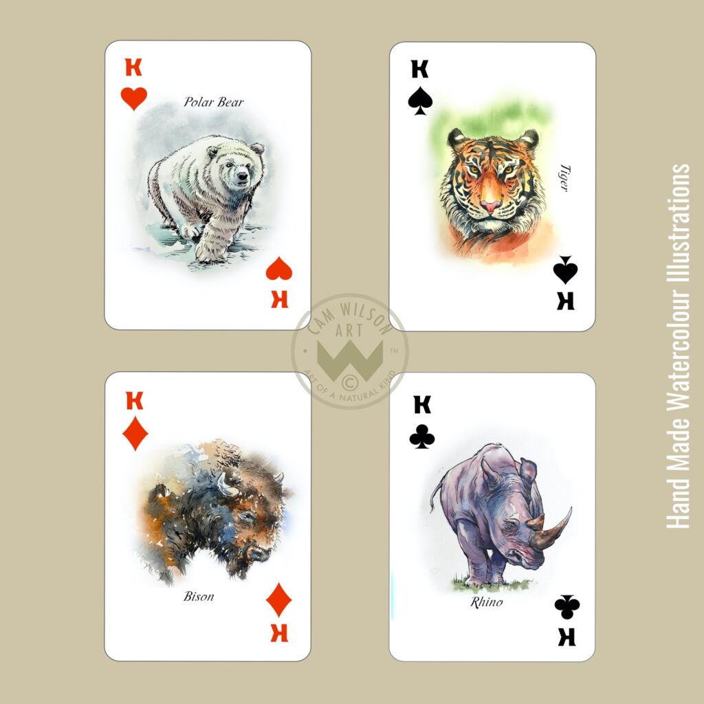 Wildlife illustrated playing cards - 2s