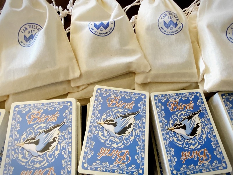 illustrated playing cards  and players pouch